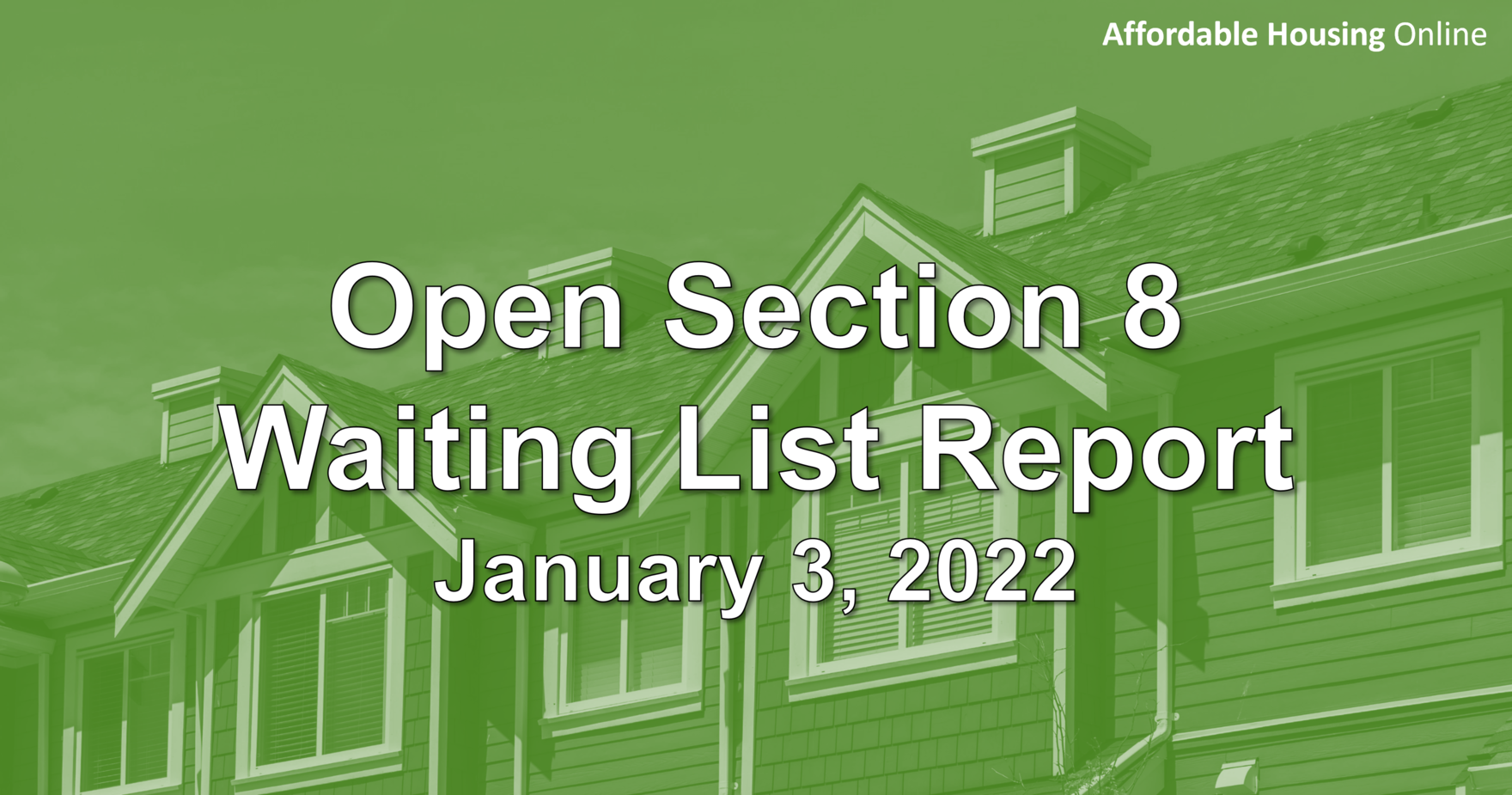 Open Section 8 Waiting List Report January 3, 2022 Affordable
