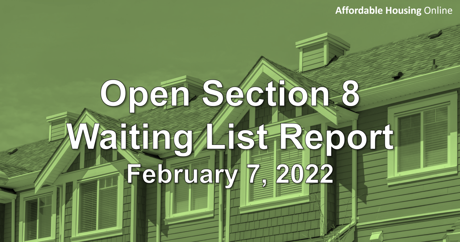 Open Section 8 Waiting List Report February 7, 2022 Affordable