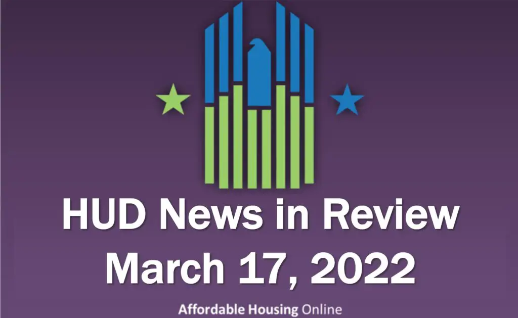 HUD News in Review banner image for March 17, 2022