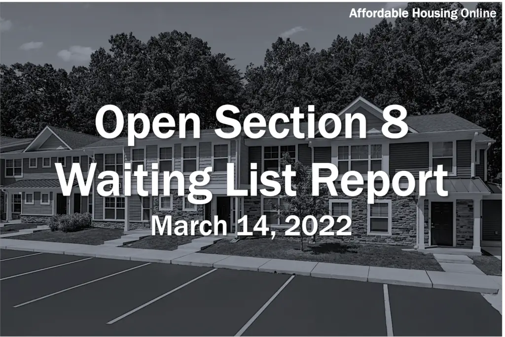 Open Section 8 Waiting List Report March 14, 2022 Affordable Housing