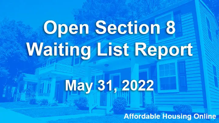 Open Section 8 Waiting List Report: May 31, 2022