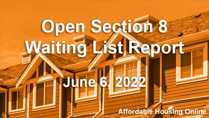 Open Section 8 Waiting List Report: June 6, 2022