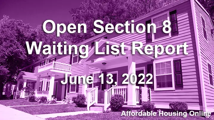 Open Section 8 Waiting List Report: June 13, 2022