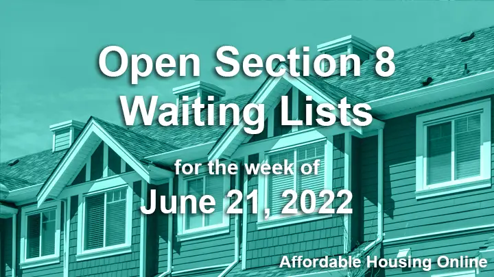 This Week’s Open Section 8 Waiting Lists