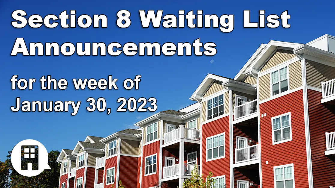 Section 8 Waiting List Announcements Jan. 30, 2023 AHO News