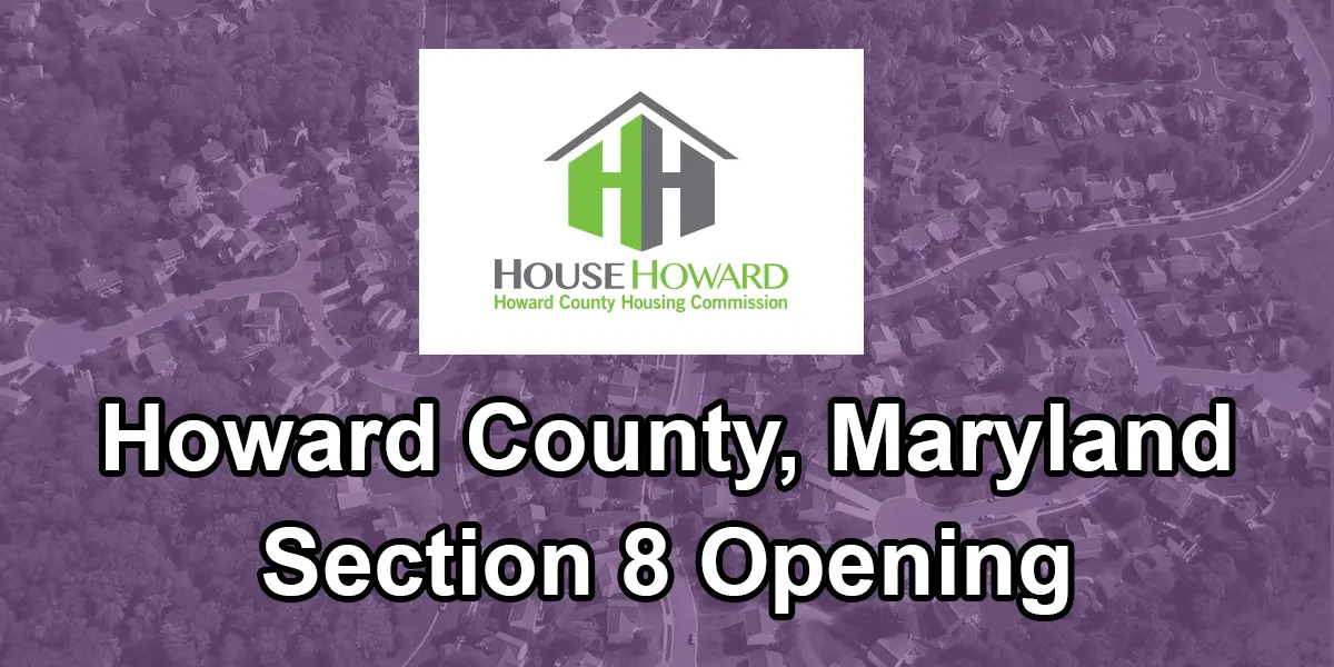 Howard County, MD Section 8 Waitlist Opens The End of July